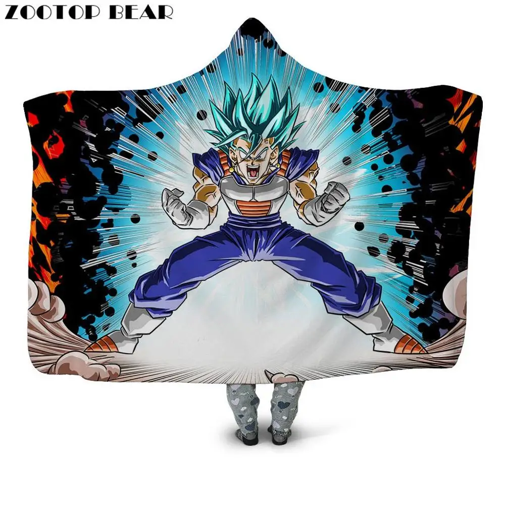 HB126O Супер Saiyan одеяло с капюшоном плюшевые пальто для взрослых мальчиков аниме 3D принт Dragon Ball модные домашние мягкие офисные одеяла носимые постельные принадлежности - Цвет: HB126O