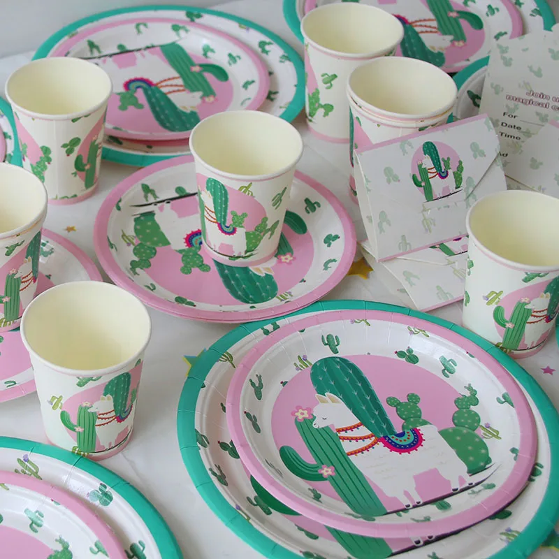 20 штук животного ламы альпаки Бумага салфетки День рождения украшения дети