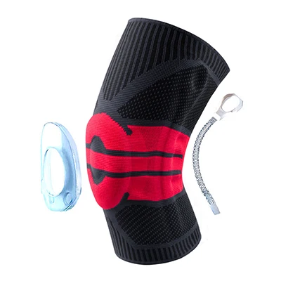HX063 Black red 1 шт. дышащие эластичные уличные спортивные защитные наколенники для пешего туризма баскетбола, тактические наколенники, силиконовые наколенники - Цвет: HX063 Black red