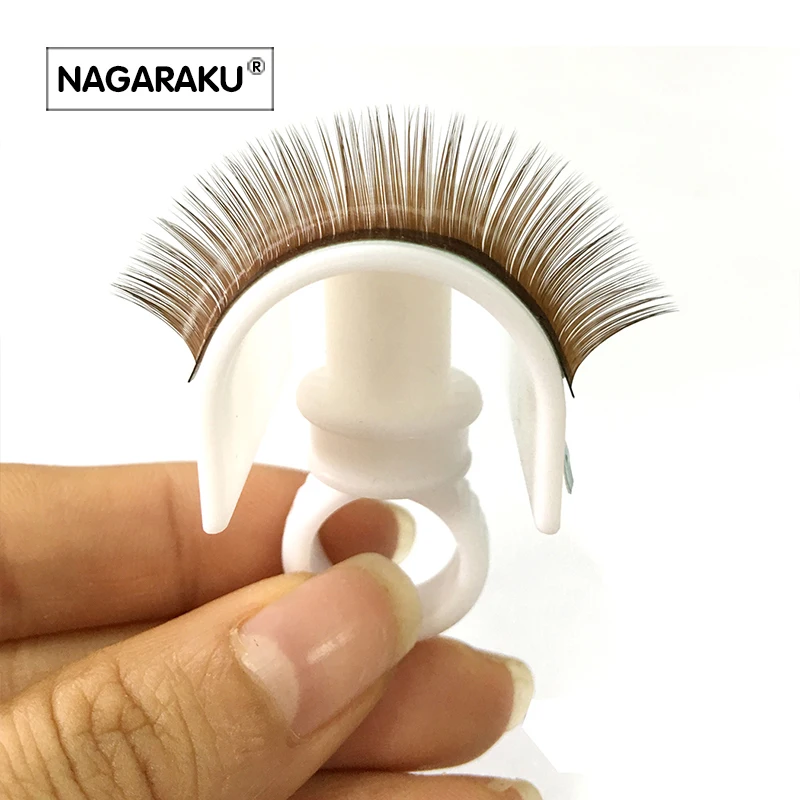 Ресницы NAGARAKU для наращивания 27 коробок 16 рядов светло-коричневого цвета норковые