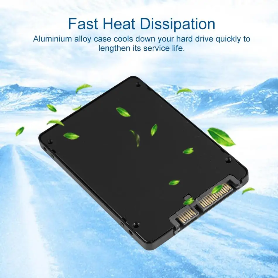 Алюминиевый сплав M SATA к SATA III 2,5 корпус SSD, HDD рассеивание тепла