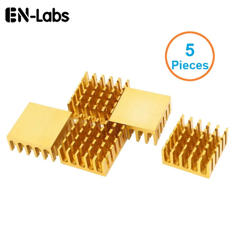 En Labs алюминиевый радиатор 5 шт. 22x22x10 мм электронный чип охлаждения кулер роутер IC