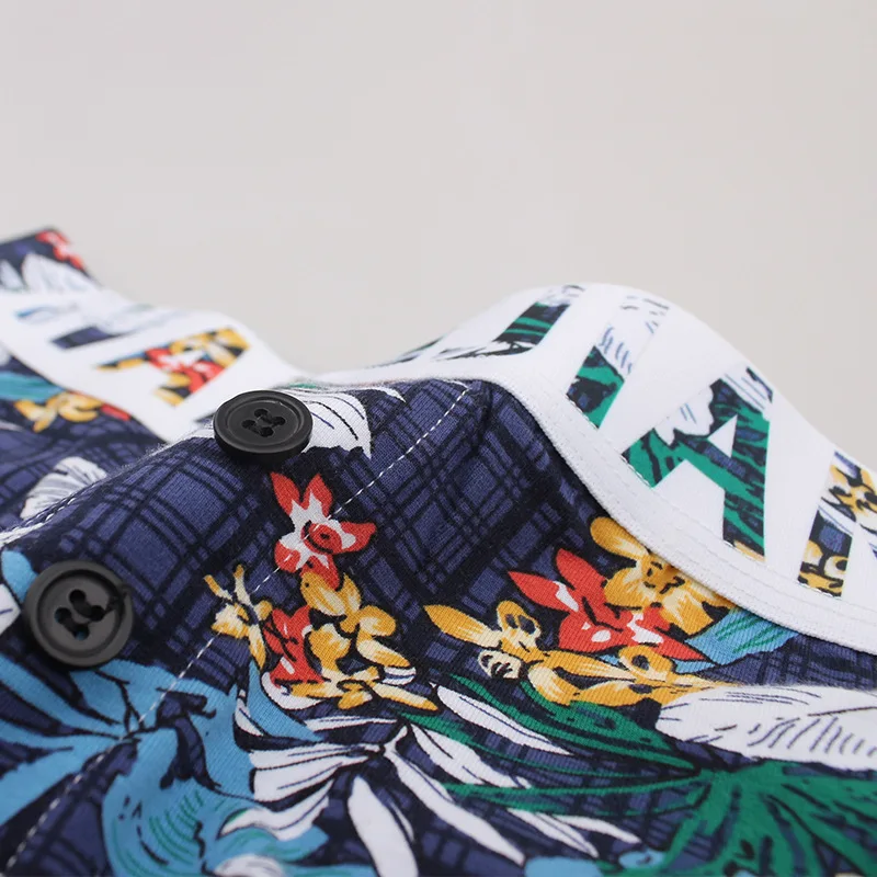 Men underwear boxer shorts with lining cotton personality print U convex male waist breathable | Мужская одежда