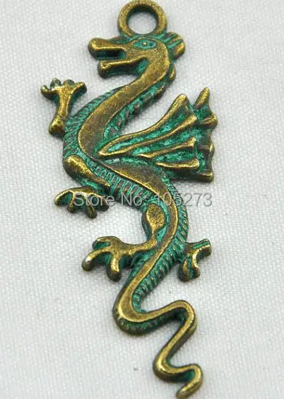 20X49MM 10 шт античная медь деревенский патина Летающий талисман дракон подвески DIY