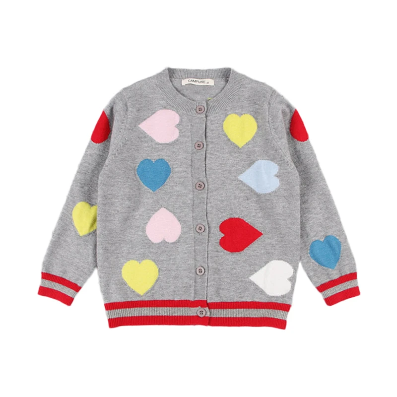 

Свитера для маленьких девочек Новинка 2020 года, осенне-зимний INS, милый Серый кардиган с принтом «Love», детская одежда возраст от 12 месяцев до 6 ...