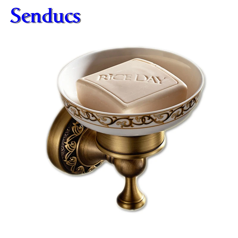 

Free shipping High quality solid brass bathroom soap dish from senducs sanitary ware soap holder by cheap price bath soap holder