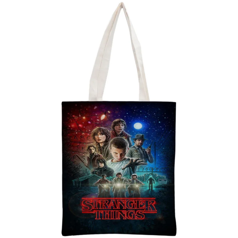 Пользовательские странные вещи сумка многоразовая сумка женская сумка через плечо Складная хлопковая холщовая хозяйственная сумка - Цвет: 13