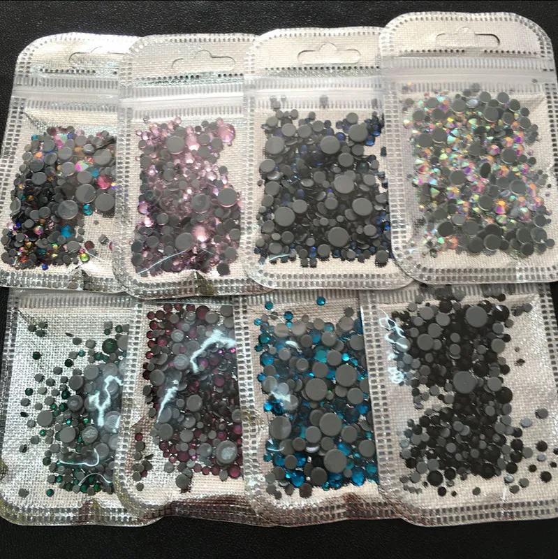Size Mixed 300PCS(1.5-5mm) Manicure Hotfix Flat Back Rhinestone &ampCrystal Nail Art Decoration Iron on Strass Factory Price | Дом и сад