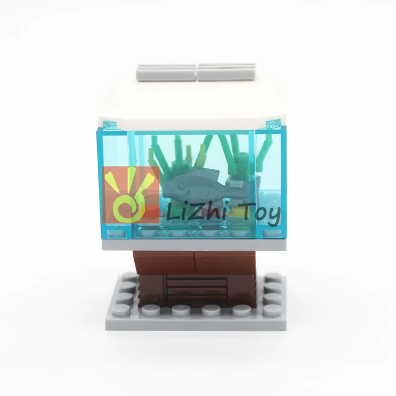 Кубики Moc аквариум предметы мебели сделай сам развивающие строительные блоки