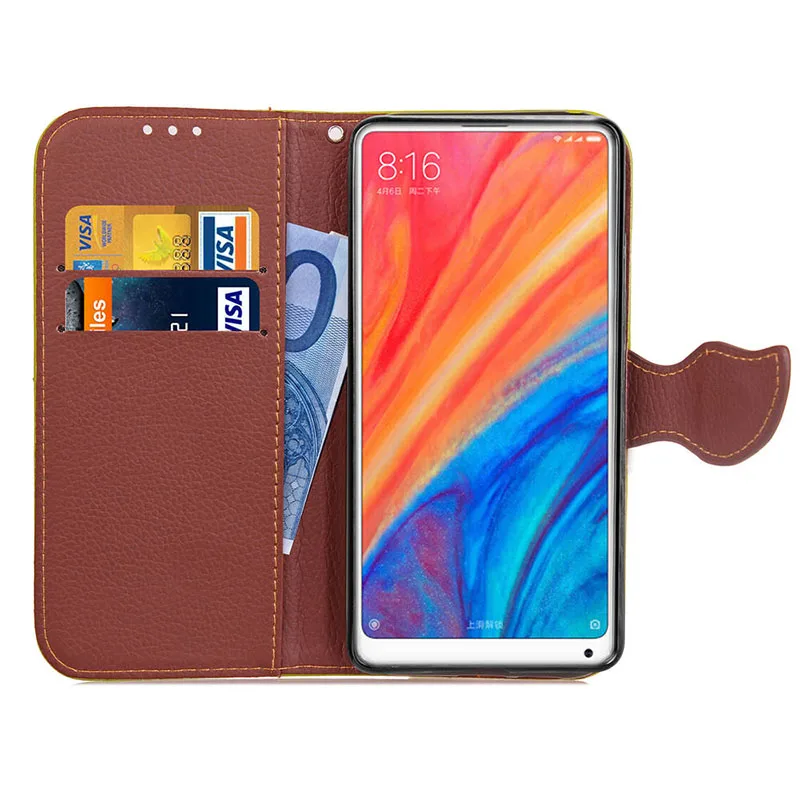 Роскошный кожаный флип чехол для мобильного телефона с подставкой xiaomi mi mix 2 S