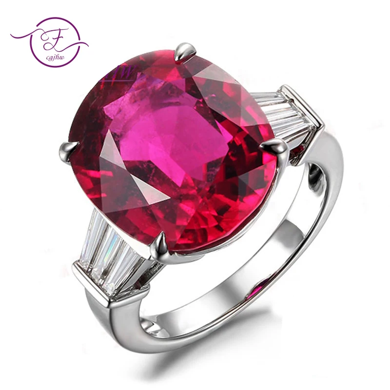 Женское кольцо из серебра 925 пробы с овальной Красной шпинелью|ring for|rings for womenring women