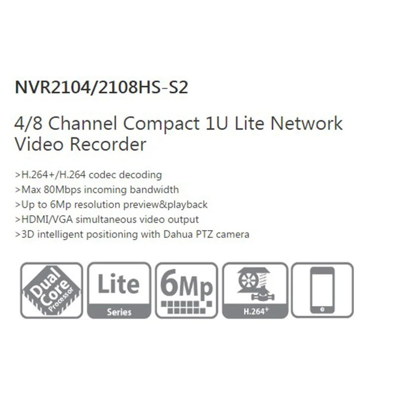 Сетевой видеорегистратор DAHUA 2104HS S2 NVR2108HS 4CH 8CH компактный 1U Lite сети NVR