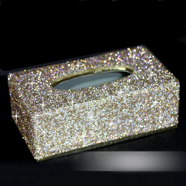 Bling, сверкающие, роскошная обувь с украшением в виде кристаллов блестящие, ручной работы дома декоративные органайзер для автомобиля, держатель для туалетной бумаги коробка