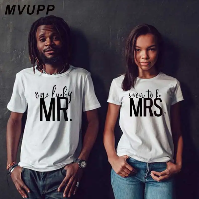 Парная футболка с надписью MR MRS для влюбленных костюм Харадзюку одежда мужа и