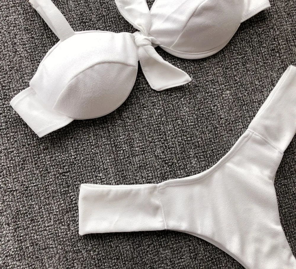 2019 новое бархатное бикини пуш ап набор женский купальник сексуальный с трусиками