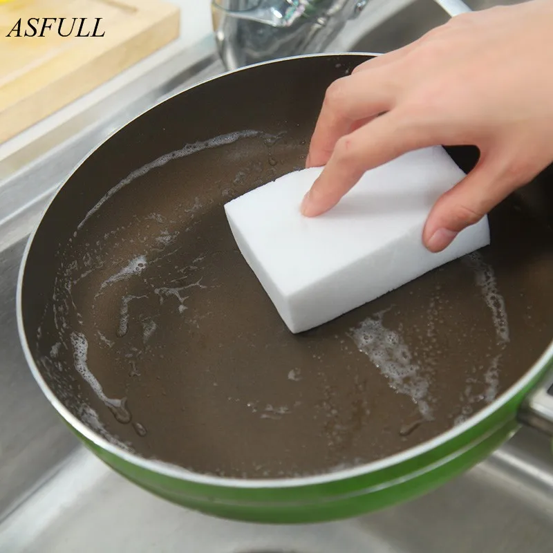 ASFULL 10PS esponja чистая губка для мытья кухни аксессуары ванной комнаты нано доска
