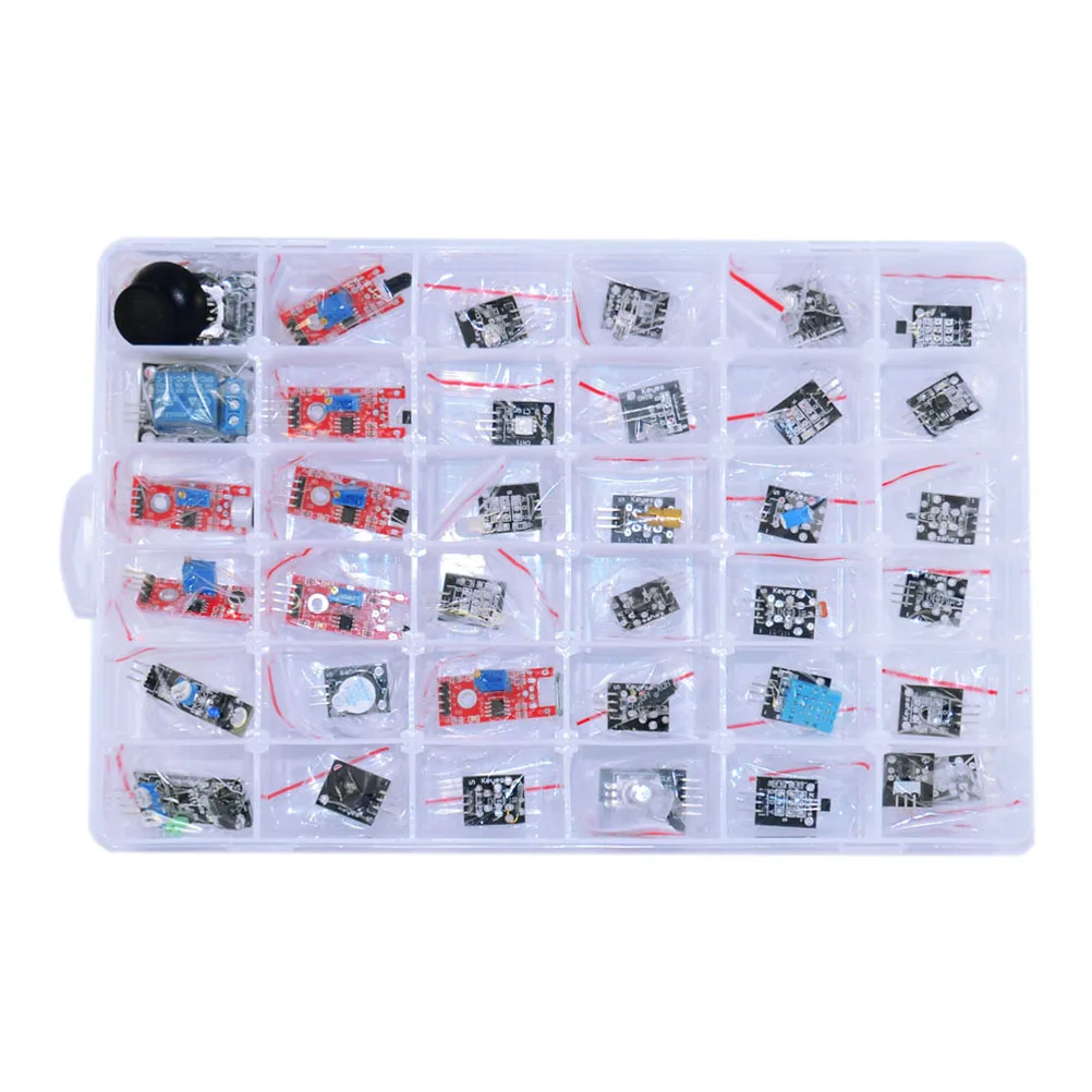 37 в 1 коробка Сенсор модуль для Arduino начинающих небольшая звуковая сигнализация KY