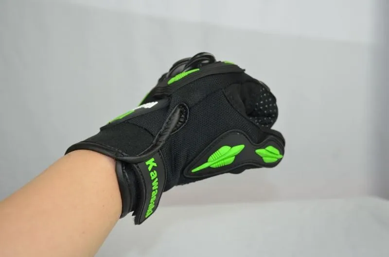 Мотоцикла Винтаж Прихватки для мангала мотоцикла KAWASAKI Гоночные перчатки Для Мужчин's мотокросс Полный пальцев Прихватки для мангала красный оранжевый зеленый