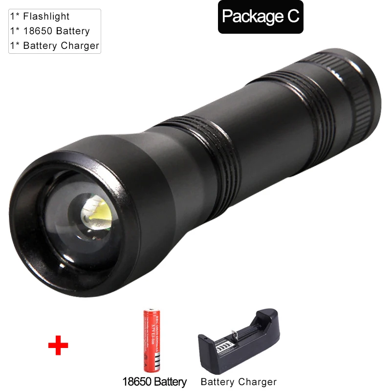 Package C 8000lum Светодиодный УФ фонарик светильник UV светильник L2/T6 белый светильник светодиодный фонарь светодиодный налобный фонарь с приближением, 395nm ультрафиолетовый светильник черный светильник 18650 - Испускаемый цвет: Package C