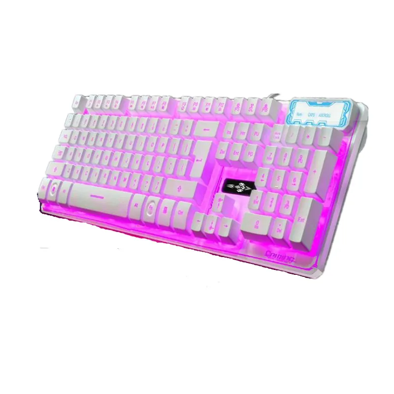 Проводная игровая клавиатура 3 цвета красный/фиолетовый/синий подсветка
