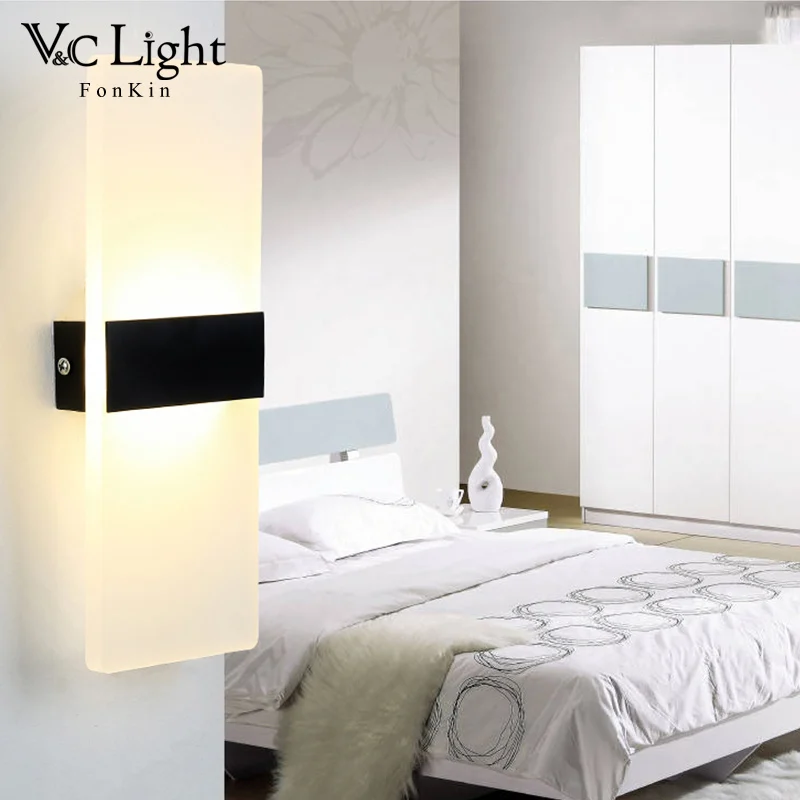 Минимализм современный настенный светильник LED белый черный для Ванная комната