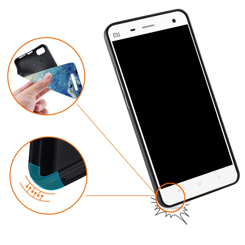Xiaomi Mi4c Case Original Cover for Skin Wolf Fish Skull mi4c Fundas 100% |