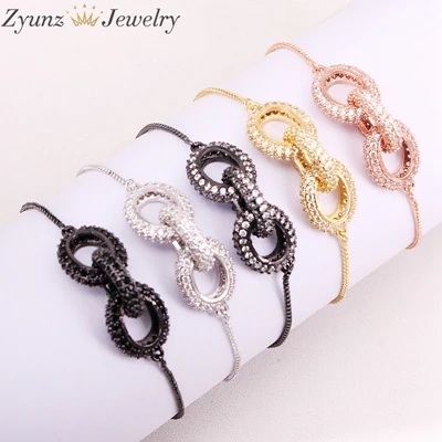 5 шт. ZYZ320-5825 Micro Pave коннектор CZ браслет, звено цепи соединитель браслет, CZ бар соединитель цепи для женщин или мужчин ювелирные изделия - Окраска металла: Mix color Bracelet