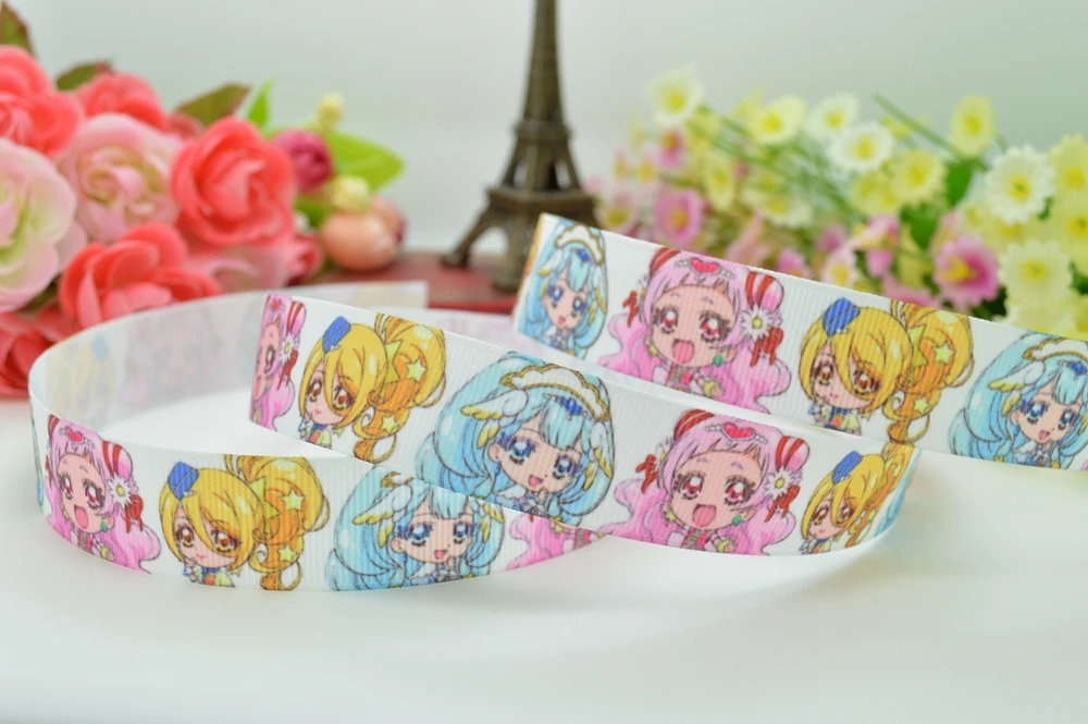 DUWES 7/8 &quot22 мм hugtto Girls Pretty Cure Printed grosgrain лента для волос бант DIY Ручная работа опт