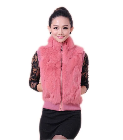 Модный женский жилет из натурального кроличьего меха для женщин