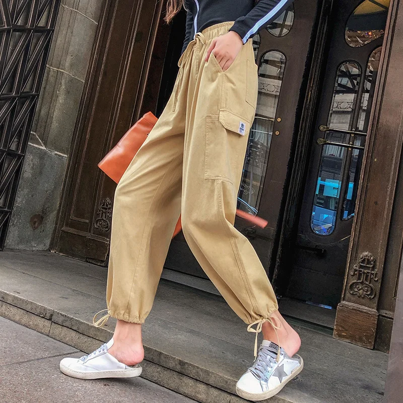 2019 новые спортивные штаны шаровары Штаны Для женщин Повседневное Молодежный