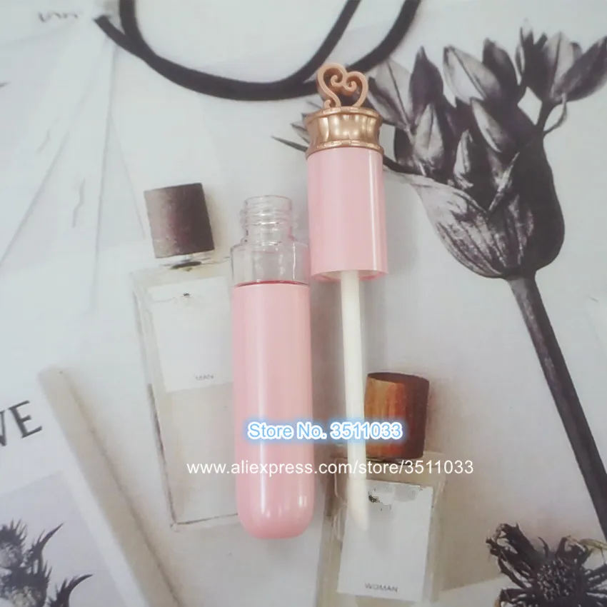 Пустой Розовый Блеск для губ 7 мл пластиковая элегантная бутылка помады сделай