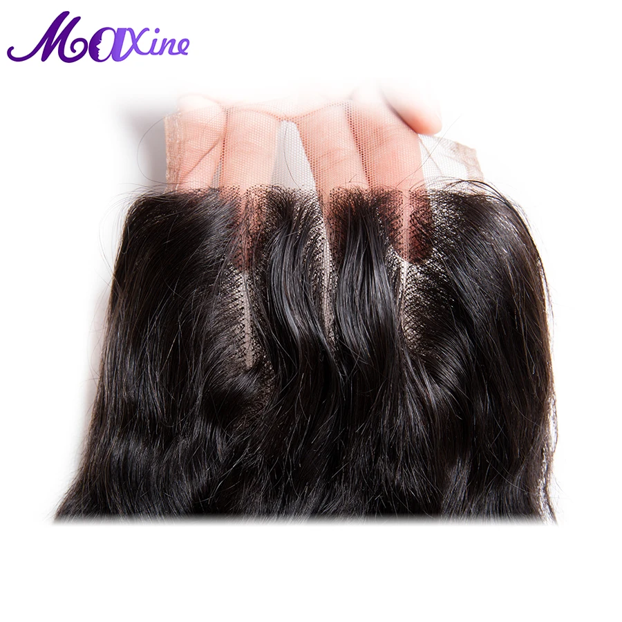 Maxine волосы компании 100% Remy человеческие волна воды кружева закрытие три части