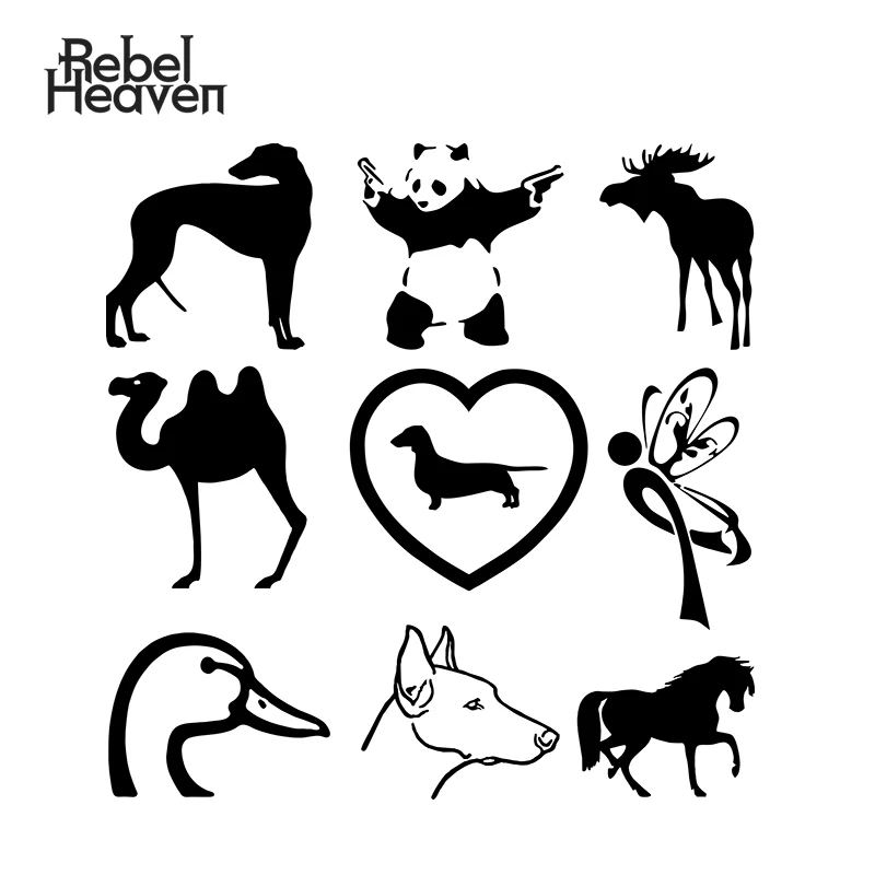 Наклейка на автомобиль Rebel Heaven JDM забавная бабочка Панда с пистолетами Грейхаунд