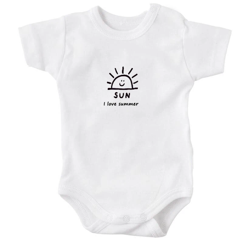 Модная хлопковая одежда для новорожденных Забавный Комбинезон маленьких