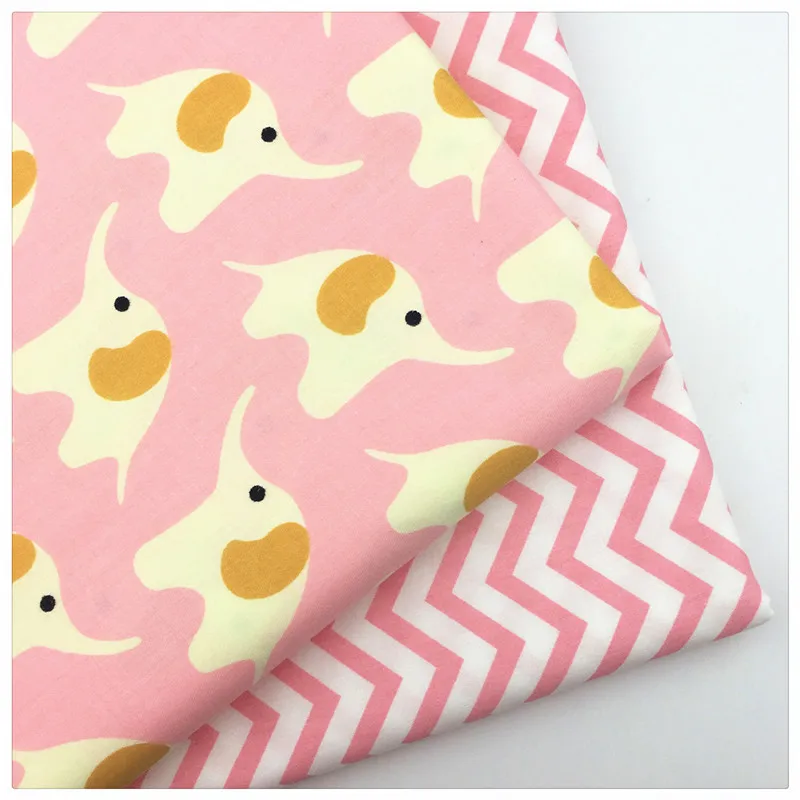 Розовый слон хлопчатобумажная ткань с принтом пэчворк Сделай Сам шитье одеяло