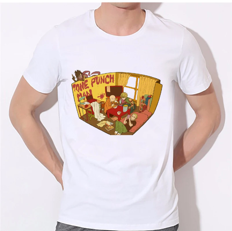 Мужские футболки с рисунком Аниме One Punch Man OK Повседневная футболка коротким