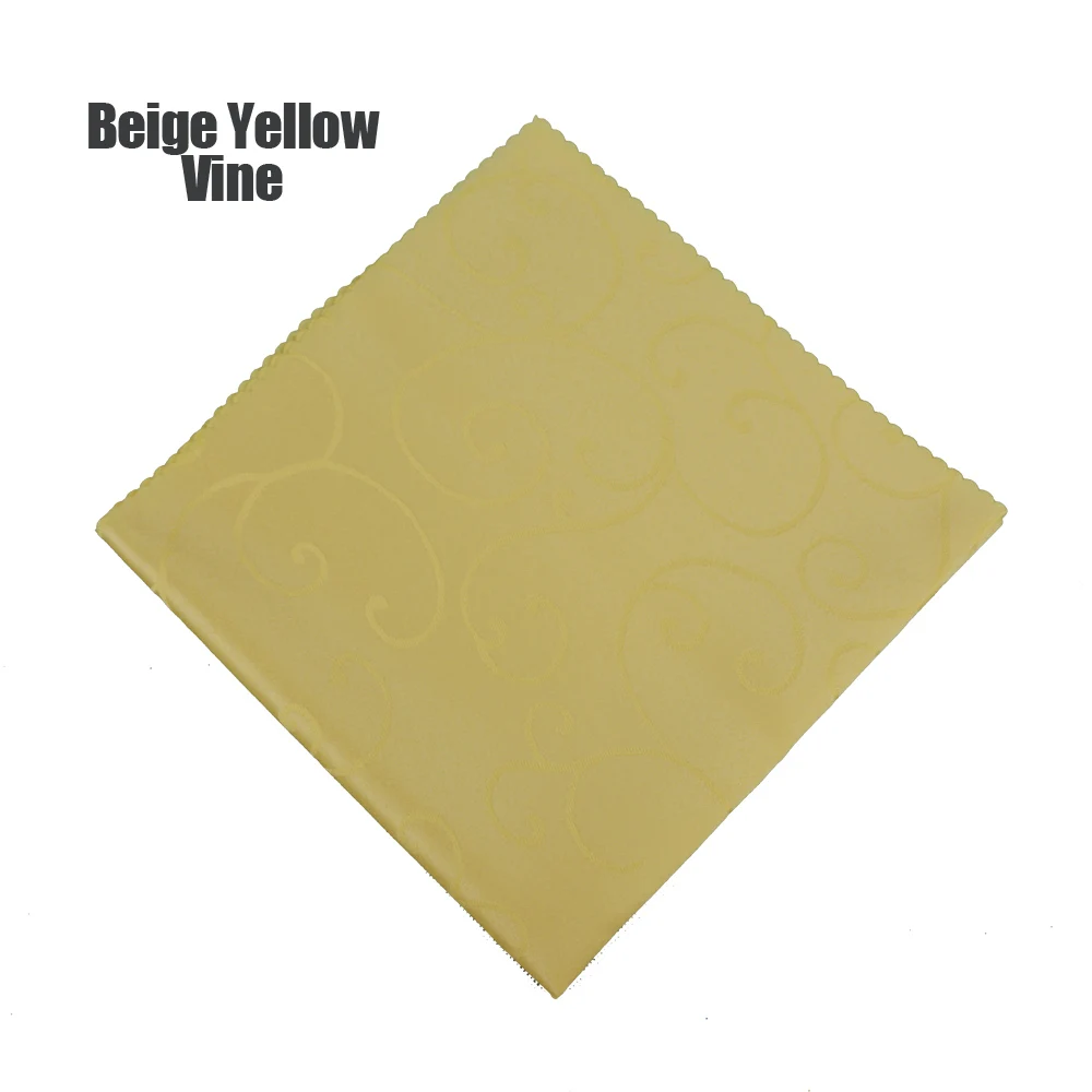 Beige Yellow Vine Горячая распродажа 50 шт./партия белая скатерть для свадебной вечеринки, салфетка для ресторана, отеля, банкета, декоративный жаккардовый Золотой салфетка разных цветов - Цвет: Beige Yellow Vine