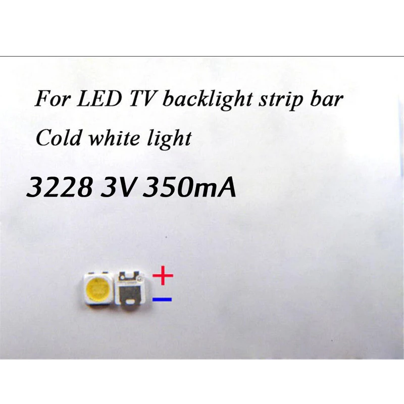TKDMR 100 шт. 3228 Светодиодная лампа SMD Beads 3V 350mA для samsung ТВ Подсветка полосы Bar запасные ТВ лучшее качество