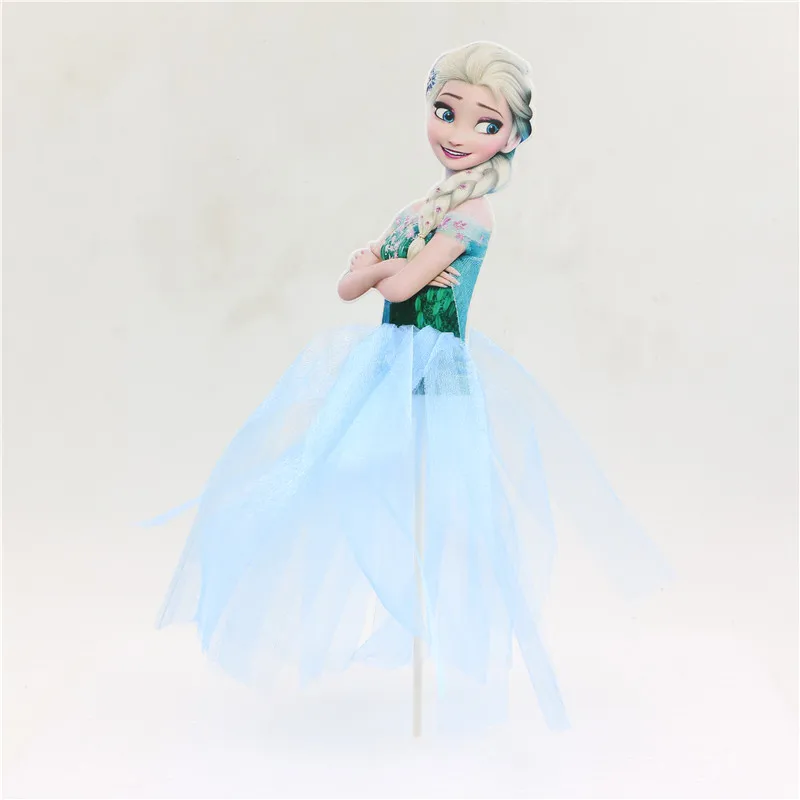 Light blue Анна Эльза Аврора принцесса день рождения украшение для торта/украшение для торта с платьем Белоснежка торт аксессуары вечерние поставки F - Цвет: Light blue