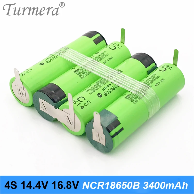 4S аккумулятор 18650 в упаковке ncr18650b 3400 мАч 16 8 14 4 В сварочный припой Аккумулятор для