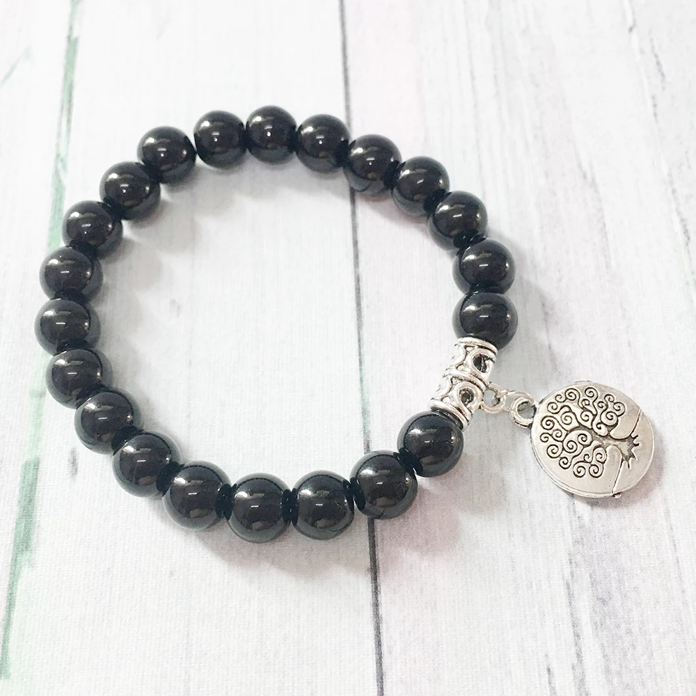 Браслет для йоги Ruberthen Tree Of Life Mala Йога браслет бижутерия медитации черный камень