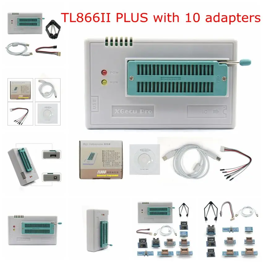 minipro TL866II плюс V8.30/TL866A V6.85 USB EEPROM универсальный программатор 10/21/24 шт IC Адаптеры для сим-карт