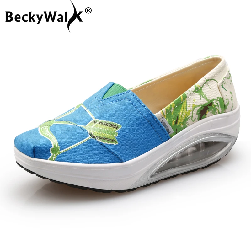 Женские парусиновые кроссовки BeckyWalk повседневные дышащие на толстой платформе