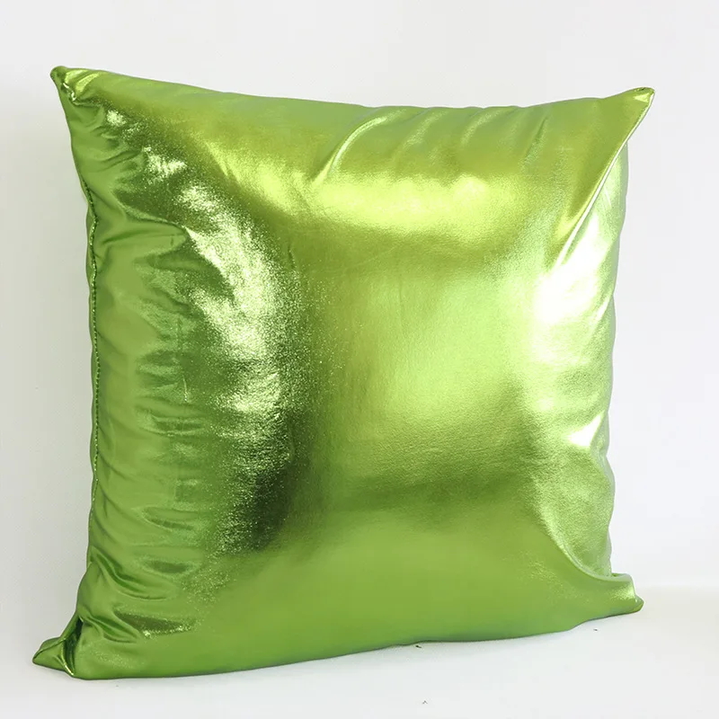 Green 45*45 см, ткань из золотой фольги, искусственная кожа, искусственная квадратная однотонная Подушка, покрытие из золотой фольги, ткань для дивана, автомобиля, стула, наволочка для подушки, домашний декор - Цвет: Green