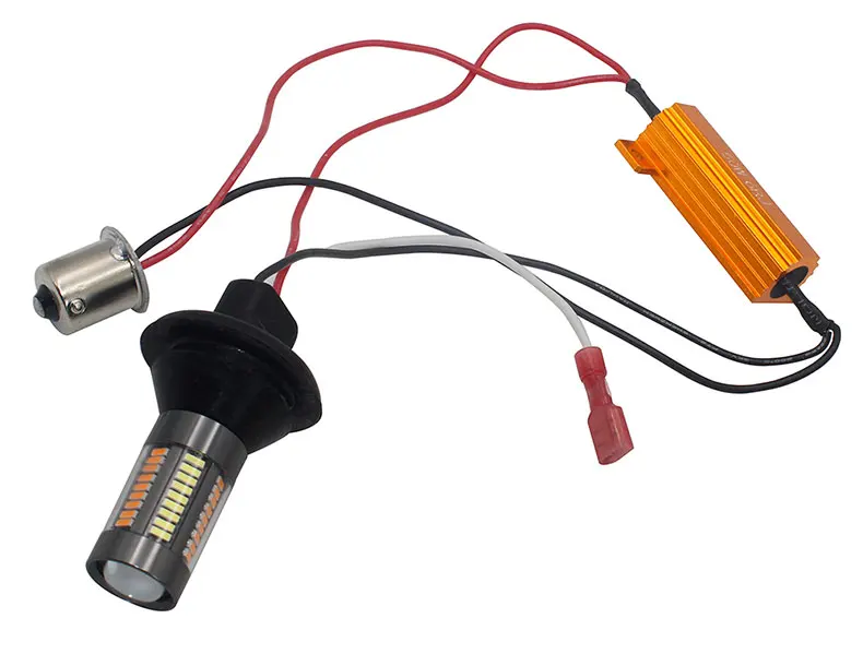 2 шт. 50 Вт BA15S BAU15S 1156 T20 7440 светодиодный двойной цвет DRL Поворотная сигнальная лампа 12 В 42 66 SMD 2835 Авто Дневной светильник для вождения декодер