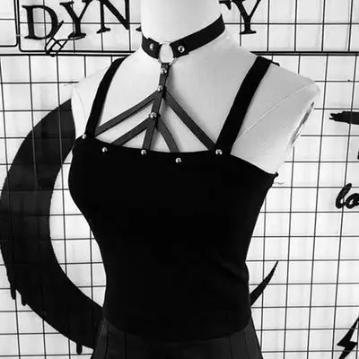 Новые женские топы летние новые брендовые готические панк ПУ с заклепками