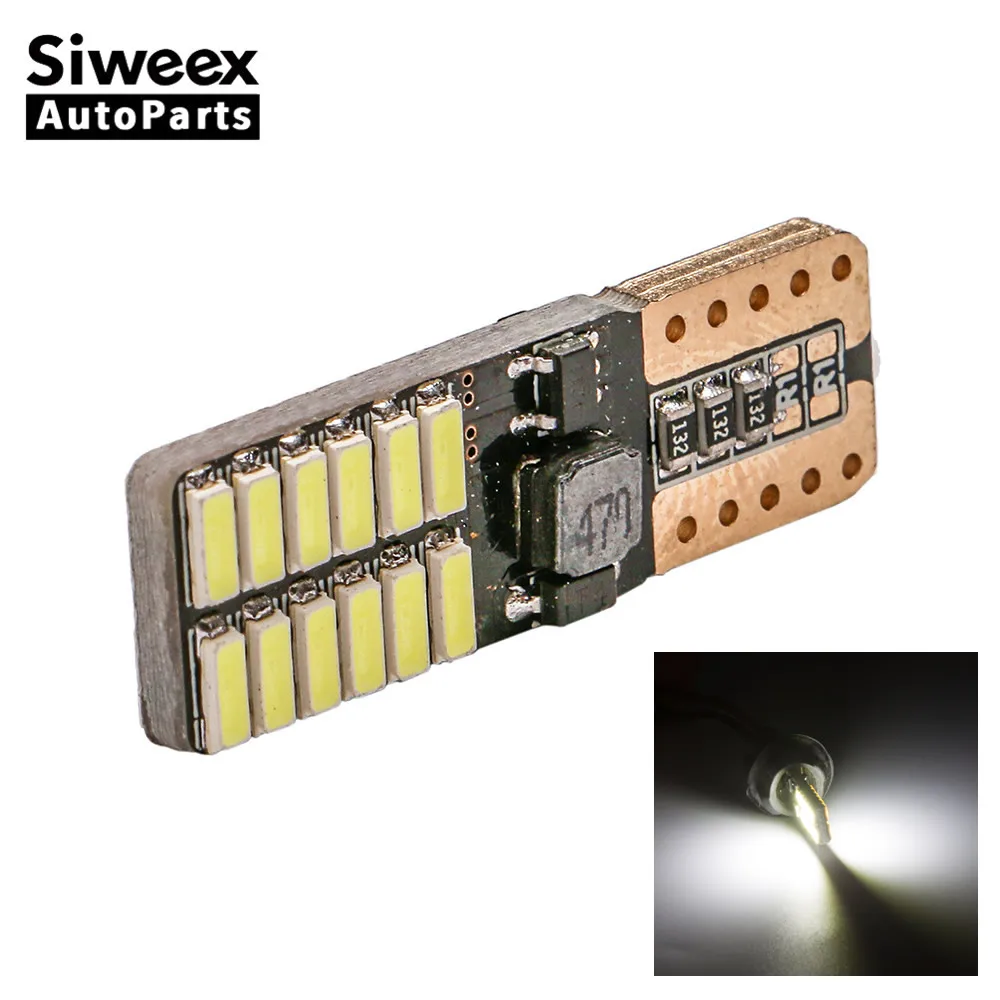 W5W T10 194 светодисветодиодный белый 24 SMD CANBUS 4014 168 габаритная автомобильная лампа
