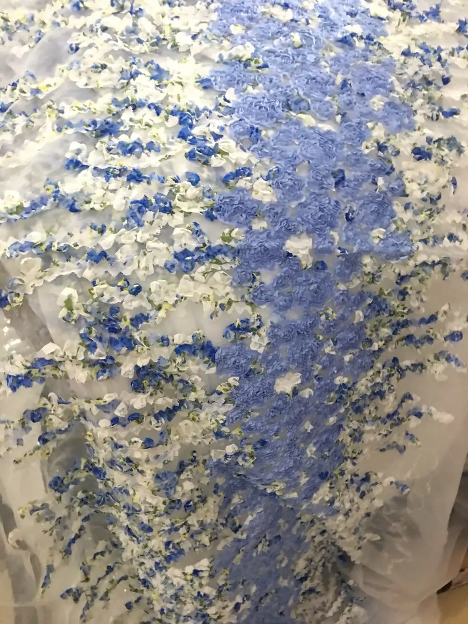 3yards=1lot new Full of flowers such as relief 3d Organza base fabric hazy beauty Light texture ornament latest fashion O0028 | Дом и сад