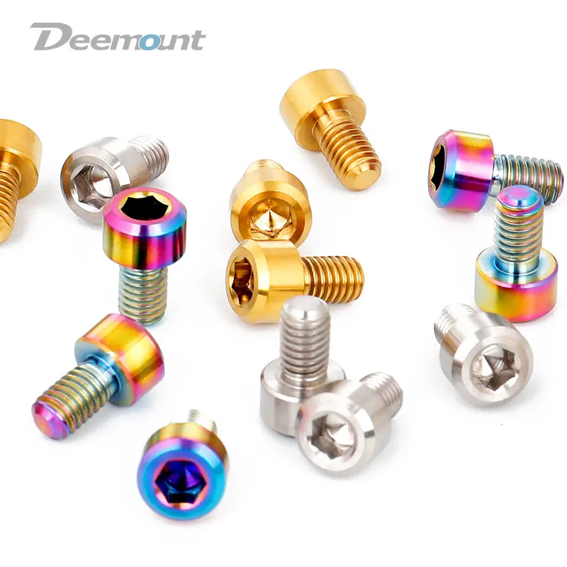 Deemount 2 шт./лот Ti TC4 болты M6 * 10 мм Шестигранная головка для велосипеда тормозной