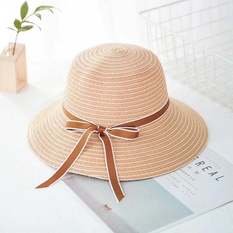 Женская Соломенная широкополая шляпа дерби с широкими полями Пляжная складная